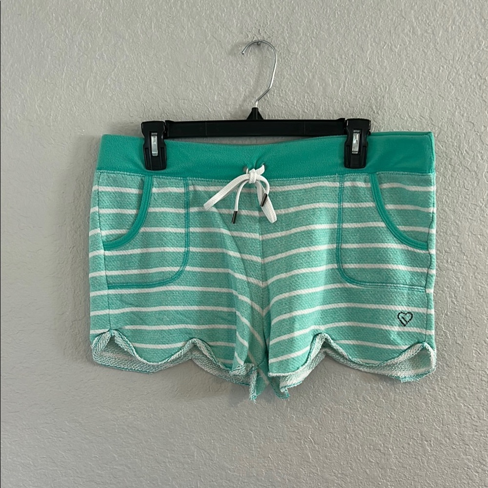 Teal Striped PJ Shorts